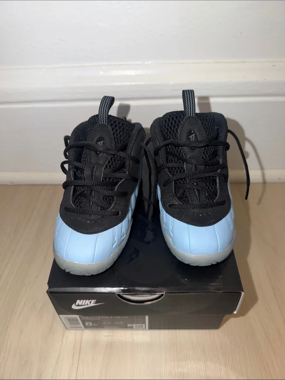 Nike Kids Foamposite One Little Posite - Psychic Blue/Black (Baby Blue/Black)